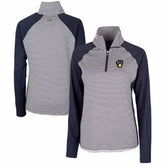 Milwaukee Brewers Cutter & Buck Women's DryTec Forge Tonal Stripe Half-Zip Top - MLB Tops