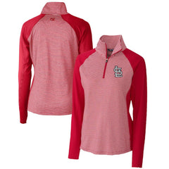St. Louis Cardinals Cutter & Buck Women's DryTec Forge Tonal Stripe Half-Zip Top - MLB Tops