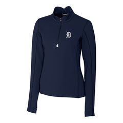 Detroit Tigers Cutter & Buck Women's DryTec Traverse Stretch Quarter-Zip Pullover Top - MLB Pullover