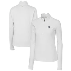 New York Yankees Cutter & Buck Women's DryTec Traverse Stretch Quarter-Zip Pullover Top - MLB Pullover