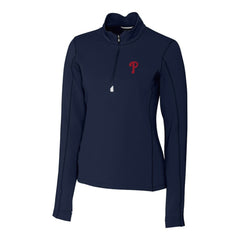 Philadelphia Phillies Cutter & Buck Women's DryTec Traverse Stretch Quarter-Zip Pullover Top - MLB Pullover