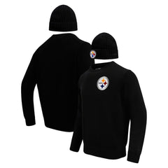 Pittsburgh Steelers Pro Standard Crewneck Pullover Sweater & Cuffed Knit Hat Box Gift Set | NFL Sale