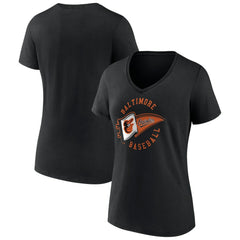 Baltimore Orioles Women's Hometown Baltimore Pennant V-Neck T-Shirt - MLB T-shirts