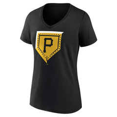 Pittsburgh Pirates Women's Hometown Steel Plate V-Neck T-Shirt - MLB T-shirts