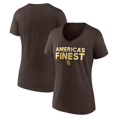 San Diego Padres Women's Hometown 619 Beisbol V-Neck T-Shirt - MLB T-shirts
