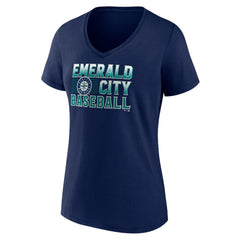 Seattle Mariners Women's Hometown Emerald Baseball V-Neck T-Shirt - MLB T-shirts