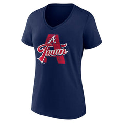 Atlanta Braves Women's Hometown A Town Map V-Neck T-Shirt - MLB T-shirts