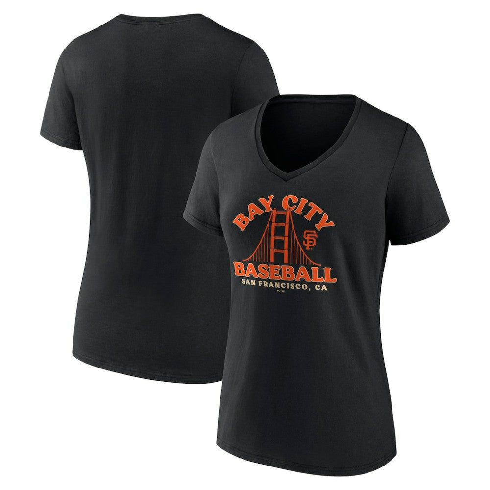 San Francisco Giants Women's Hometown Bay City Baseball V-Neck T-Shirt - MLB T-shirts