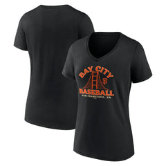 San Francisco Giants Women's Hometown Bay City Baseball V-Neck T-Shirt - MLB T-shirts
