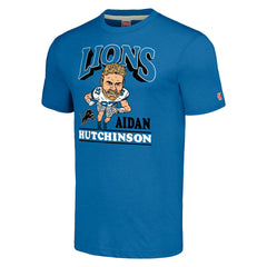 Detroit Lions Aidan Hutchinson Homage Unisex Caricature Player Tri-Blend T-Shirt | NFL Discount