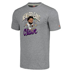 New Orleans Saints Chris Olave Homage Unisex Caricature Player Tri-Blend T-Shirt | NFL Outlet