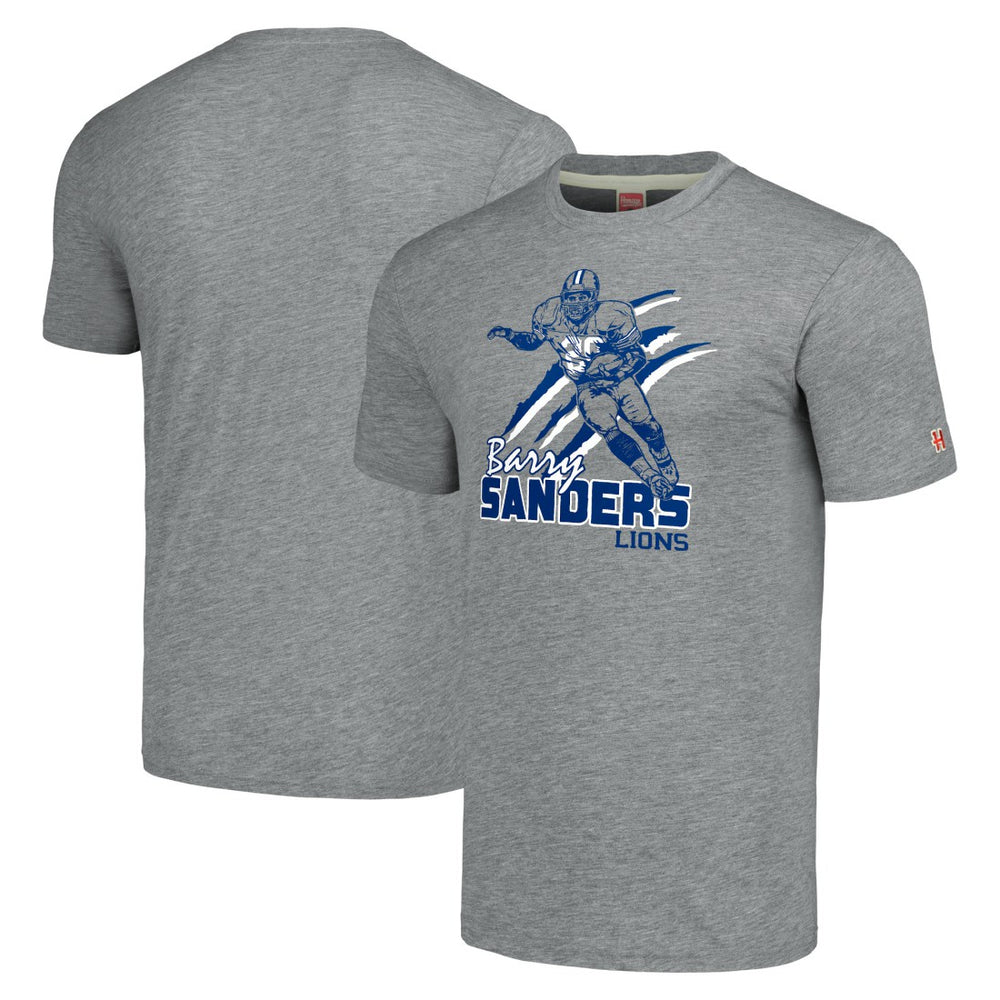 Detroit Lions Barry Sanders Homage Unisex Caricature Retired Player Tri-Blend T-Shirt | NFL Online