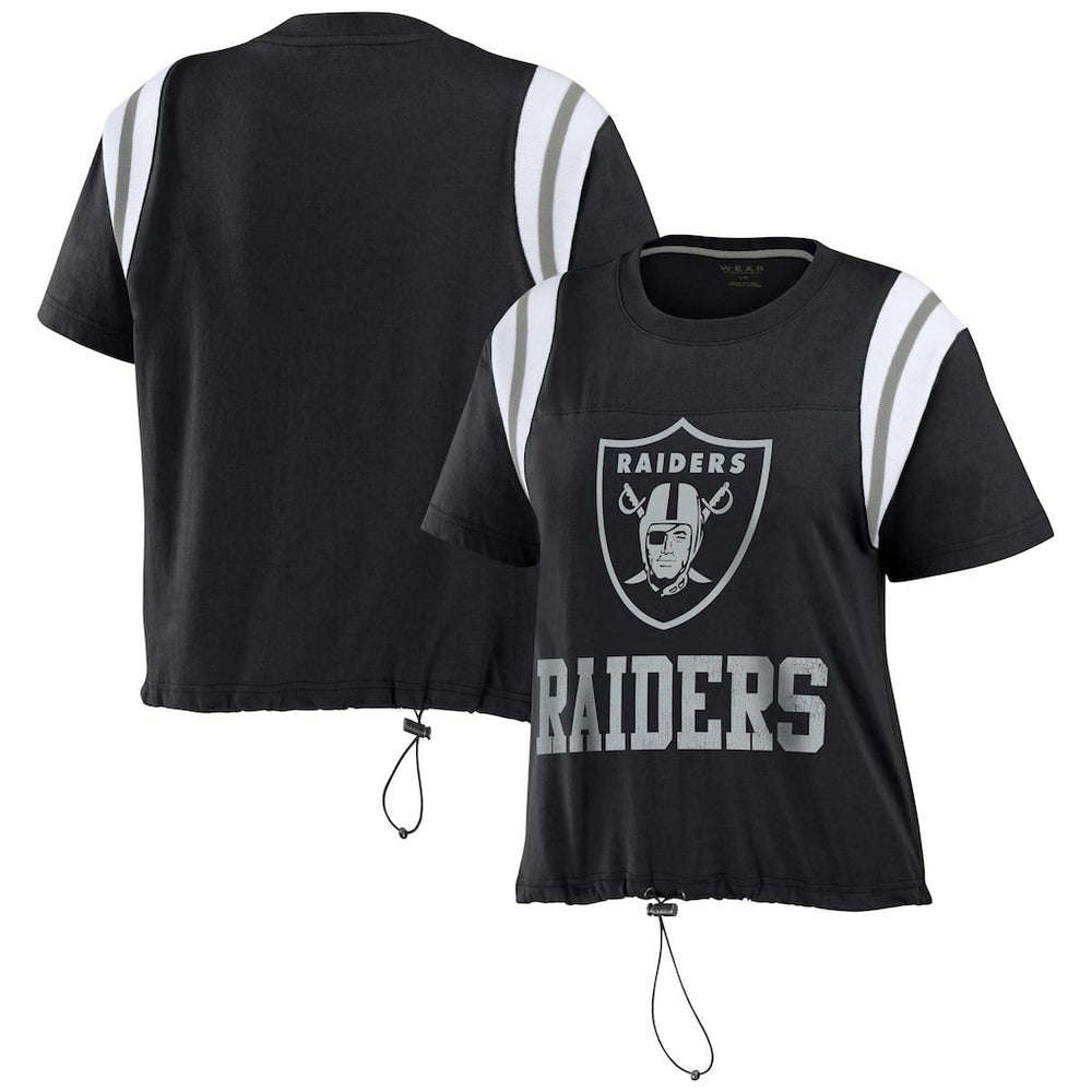 Las Vegas Raiders WEAR by Erin Andrews Women's Cinched Colorblock T-Shirt | NFL New