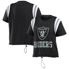 Las Vegas Raiders WEAR by Erin Andrews Women's Cinched Colorblock T-Shirt | NFL New