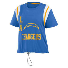 Los Angeles Chargers WEAR by Erin Andrews Women's Cinched Colorblock T-Shirt | NFL New