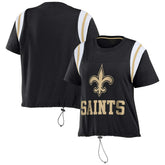 New Orleans Saints WEAR by Erin Andrews Women's Cinched Colorblock T-Shirt | NFL US