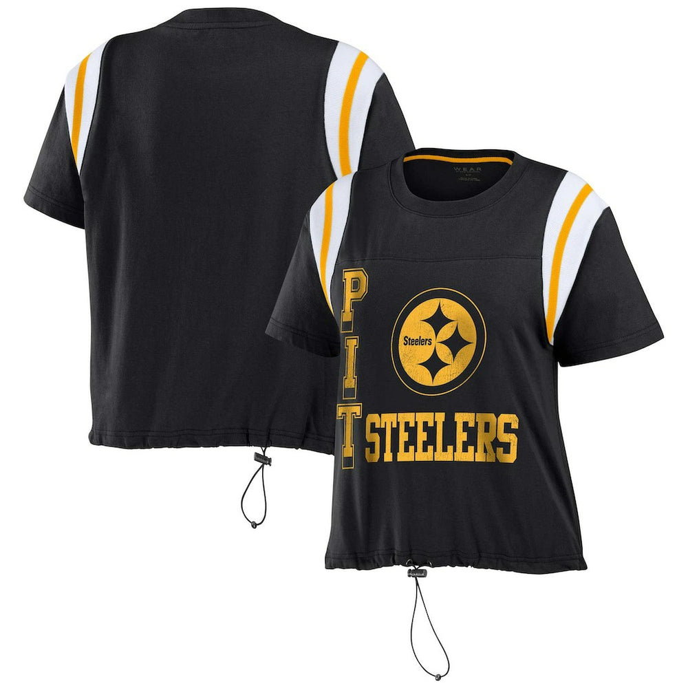 Pittsburgh Steelers WEAR by Erin Andrews Women's Cinched Colorblock T-Shirt | NFL Online