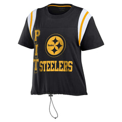 Pittsburgh Steelers WEAR by Erin Andrews Women's Cinched Colorblock T-Shirt | NFL Online