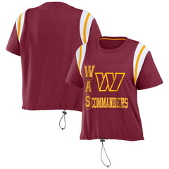 Washington Commanders WEAR by Erin Andrews Women's Cinched Colorblock T-Shirt | NFL Outlet