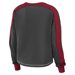 Tampa Bay Buccaneers WEAR by Erin Andrews Women's Color Block Modest Crop Long Sleeve T-Shirt | NFL On sale