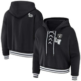 Las Vegas Raiders WEAR by Erin Andrews Women's Lace-Up Pullover Hoodie | NFL New
