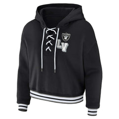 Las Vegas Raiders WEAR by Erin Andrews Women's Lace-Up Pullover Hoodie | NFL New