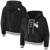 New Orleans Saints WEAR by Erin Andrews Women's Lace-Up Pullover Hoodie | NFL Outlet