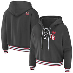 Tampa Bay Buccaneers WEAR by Erin Andrews Women's Lace-Up Pullover Hoodie | NFL Online