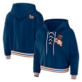 Chicago Bears WEAR by Erin Andrews Women's Plus Size Lace-Up Pullover Hoodie | NFL Hot