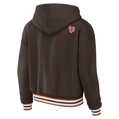 Cleveland Browns WEAR by Erin Andrews Women's Plus Size Lace-Up Pullover Hoodie | NFL Discount