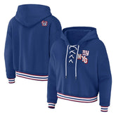 New York Giants WEAR by Erin Andrews Women's Plus Size Lace-Up Pullover Hoodie | NFL US