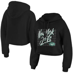 New York Jets WEAR by Erin Andrews Women's Domestic Cropped Pullover Hoodie | NFL Hot