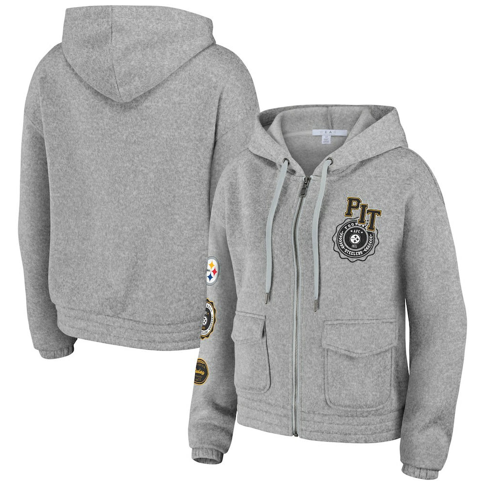 Pittsburgh Steelers WEAR by Erin Andrews Women's Full-Zip Hoodie | NFL Outlet