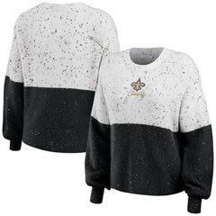New Orleans Saints WEAR by Erin Andrews Women's Lighweight Modest Crop Color-Block Pullover Sweater | NFL Sale