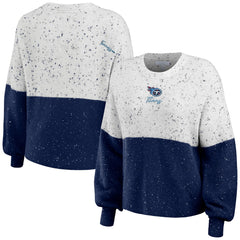 Tennessee Titans WEAR by Erin Andrews Women's Lighweight Modest Crop Color-Block Pullover Sweater | NFL Sale