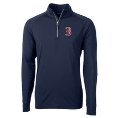 Boston Red Sox Cutter & Buck Adapt Eco Knit Stretch Recycled Quarter-Zip Pullover Top - MLB Pullover