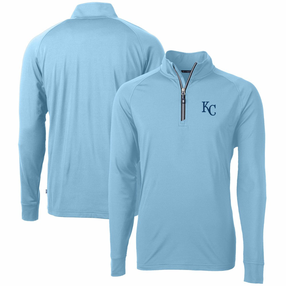 Kansas City Royals Cutter & Buck Adapt Eco Knit Stretch Recycled Quarter-Zip Pullover Top - MLB Pullover