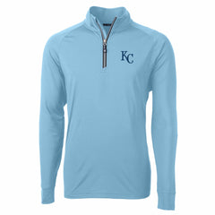 Kansas City Royals Cutter & Buck Adapt Eco Knit Stretch Recycled Quarter-Zip Pullover Top - MLB Pullover