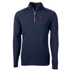Philadelphia Phillies Cutter & Buck Adapt Eco Knit Stretch Recycled Quarter-Zip Pullover Top - MLB Pullover