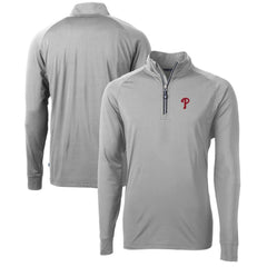 Philadelphia Phillies Cutter & Buck Adapt Eco Knit Stretch Recycled Quarter-Zip Pullover Top - MLB Pullover