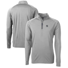 New York Yankees Cutter & Buck Adapt Eco Knit Stretch Recycled Quarter-Zip Pullover Top - MLB Pullover