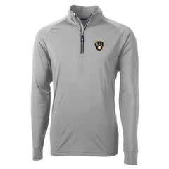 Milwaukee Brewers Cutter & Buck Adapt Eco Knit Stretch Recycled Quarter-Zip Pullover Top - MLB Pullover