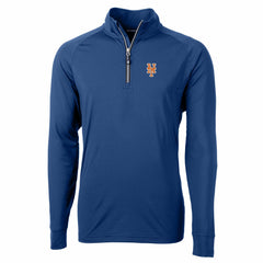 New York Mets Cutter & Buck Adapt Eco Knit Stretch Recycled Quarter-Zip Pullover Top - MLB Pullover