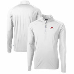 Cincinnati Reds Cutter & Buck Adapt Eco Knit Stretch Recycled Quarter-Zip Pullover Top - MLB Pullover