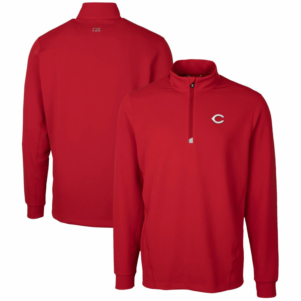 Cincinnati Reds Cutter & Buck Traverse Stretch Quarter-Zip Pullover Top - MLB Pullover