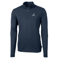 Atlanta Braves Cutter & Buck Virtue Eco Pique Recycled Quarter-Zip Pullover Top - MLB Pullover