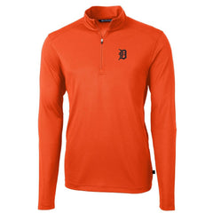 Detroit Tigers Cutter & Buck Virtue Eco Pique Recycled Quarter-Zip Pullover Top - MLB Pullover