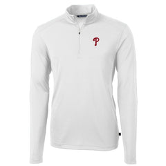 Philadelphia Phillies Cutter & Buck Virtue Eco Pique Recycled Quarter-Zip Pullover Top - MLB Pullover