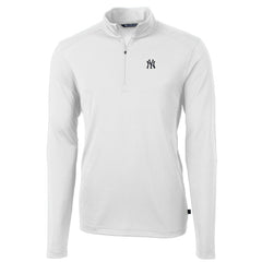 New York Yankees Cutter & Buck Virtue Eco Pique Recycled Quarter-Zip Pullover Top - MLB Pullover
