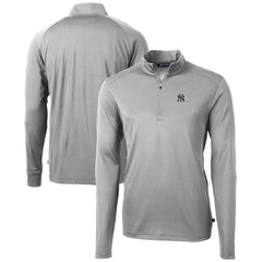 New York Yankees Cutter & Buck Virtue Eco Pique Recycled Quarter-Zip Pullover Top - MLB Pullover